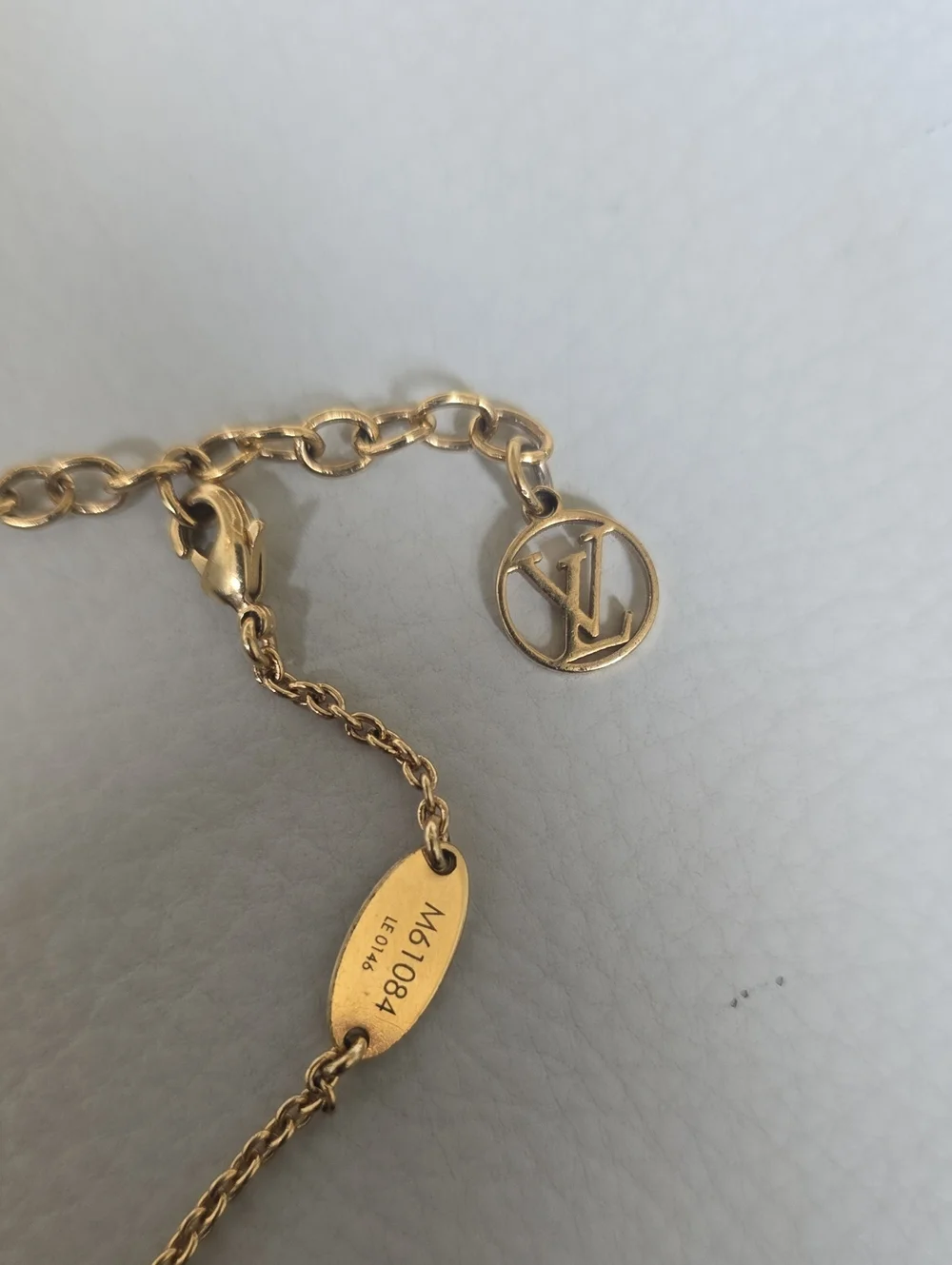 Louis Vuitton Gold V Charm Chain Bracelet